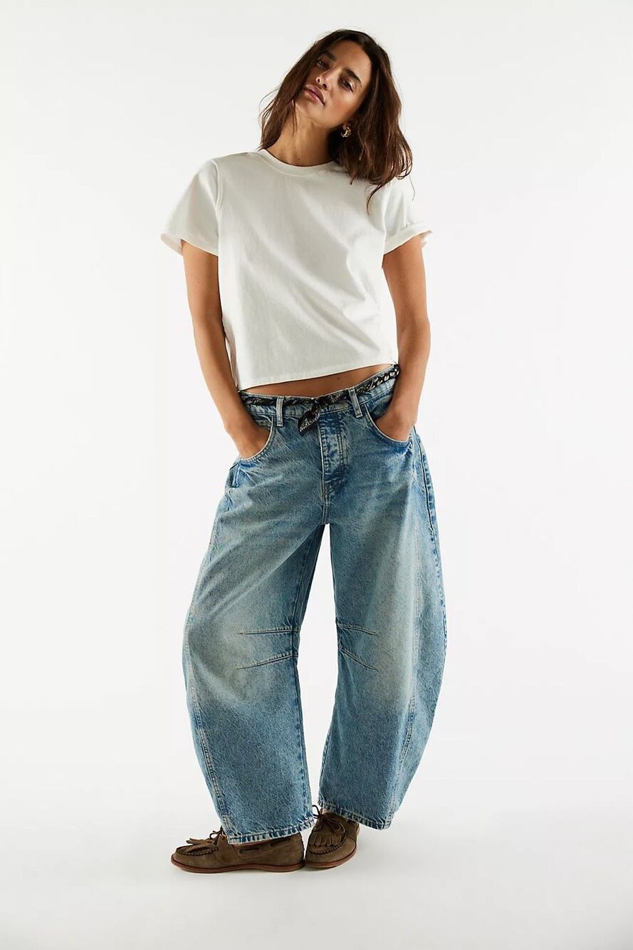We The Free / FREE People Good Luck Mid-Rise Barrel Jeans